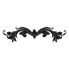 Vintage Ornament Element in baroque style with filigree and floral engrave the best situated for create frame, border, banner. It's hand drawn foliage swirl like victorian or damask design arabesque.