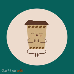 Coffee icons.Love coffee.Vector illustration.Energy coffee.