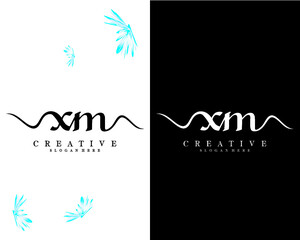 Obraz premium xm, mx letters handwriting logotype vector for company/business identity