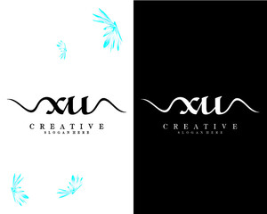 xu, ux letters handwriting logotype vector for company/business identity
