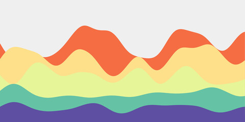 Trendy vector illustration of abstract spectral hills background with colorful waves for modern design projects.