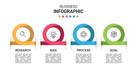 Infographic design with icons and 4 options or steps. Thin line vector. Infographics business concept. Can be used for info graphics, flow charts, presentations, web sites, banners, printed materials.