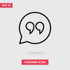 Quote icon vector. Speech sign