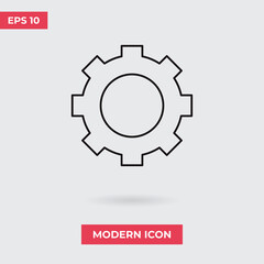 Gear icon vector. Cogwheel sign