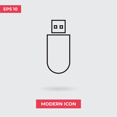 Flash drive icon vector. USB sign