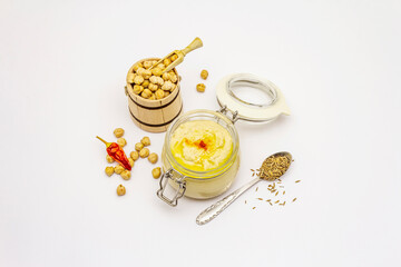 Hummus isolated on white background