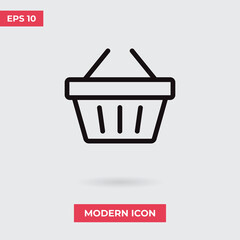 Shopping icon vector. Basket sign