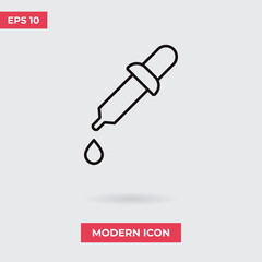Dropper icon vector. Pipette sign