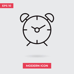 Alarm icon vector. Clock sign
