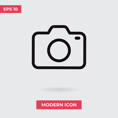 Photo camera icon vector. Photography sign