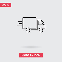 Delivery truck icon vector. Van sign