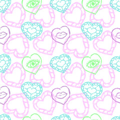 abstract colorful seamless pattern with hearts