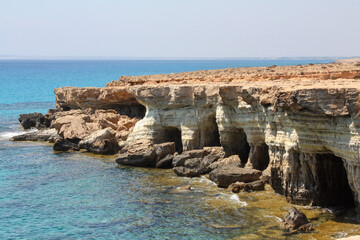 Cyprus. View of the cliffs and the Mediterranean Sea.