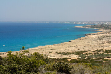 Naklejka na ściany i meble Cyprus. View of the Mediterranean Sea.