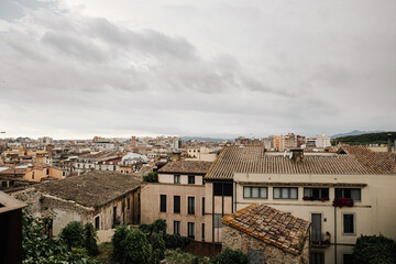 Fototapeta na wymiar Gerona, Spain - houses and view on top of the city