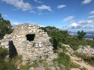 View from Kozjak mountain above Kastela in Croatia