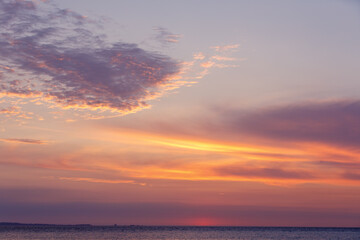 Fototapeta na wymiar beautiful sunset on indian ocean in Nosy Be island, Madagascar