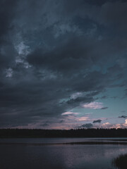 storm clouds over lake