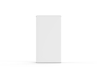 Blank white paper box mockup template on isolated white background, 3d illustration