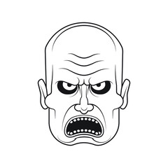 Black and White Bald Guy Head