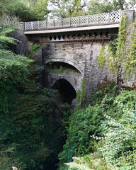 Fototapeta na wymiar old stone bridge in the mountains