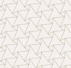 Seamless Black Vector Poly Lattice Pattern. Continuous Simple Graphic Triangle Deco Texture. Repeat Ornate Triangular Tile 