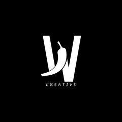 Chili concept flat W letter multipurpose logo design