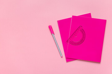 Flat lay of back to school supplies