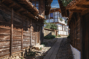 Traditional wooden house in Bulgarian village of Kotel Balkan Mountains