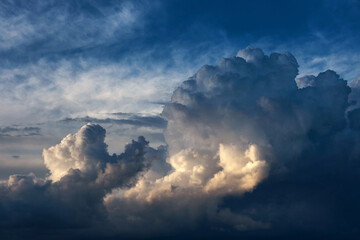 Dramatic clouds. View from airplane