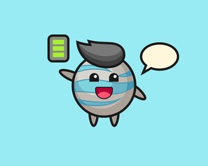 Planet cartoon with energetic gesture