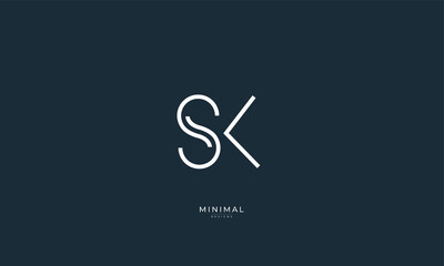 Alphabet letter icon logo SK