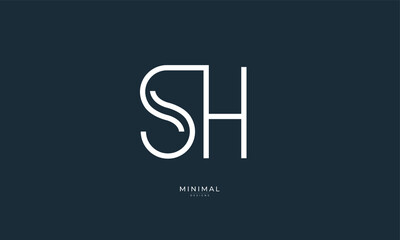 Alphabet letter icon logo SH