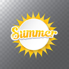 vector summer sale modern design template web banner or poster. Summer sale label with typographic text on transparent background