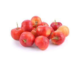 Fresh cherry fruit on white background