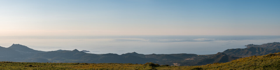 Panoramic view of Ile Rousse and coast of Corsica