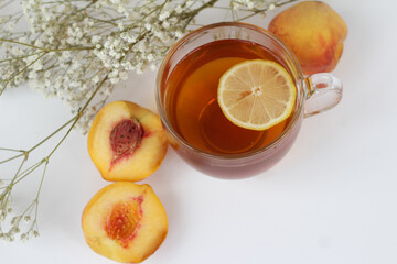 peach jam and fruits