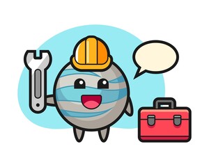 Planet cartoon as a mechanic