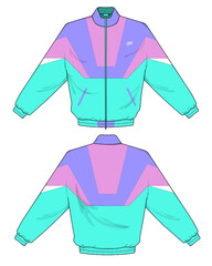 retro vintage windbreaker hoodie jacket template © Ronillo