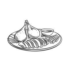 Peking duck chinese cuisine outline icon.