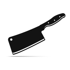 Meat cleaver knife icon, solid pictogram isolated on white.