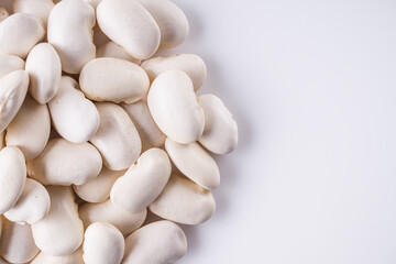 fresh organic natural beans on a white background