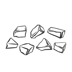 Broken chocolate pieces set