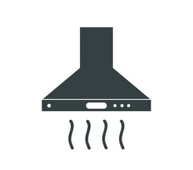 Exhaust hood icon. Kitchen exhaust hood.  Kitchen equipment icon. 