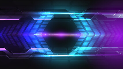 Abstract user HUD interface from glowing futuristic elements.