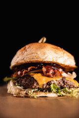 Close-up home made beef burger