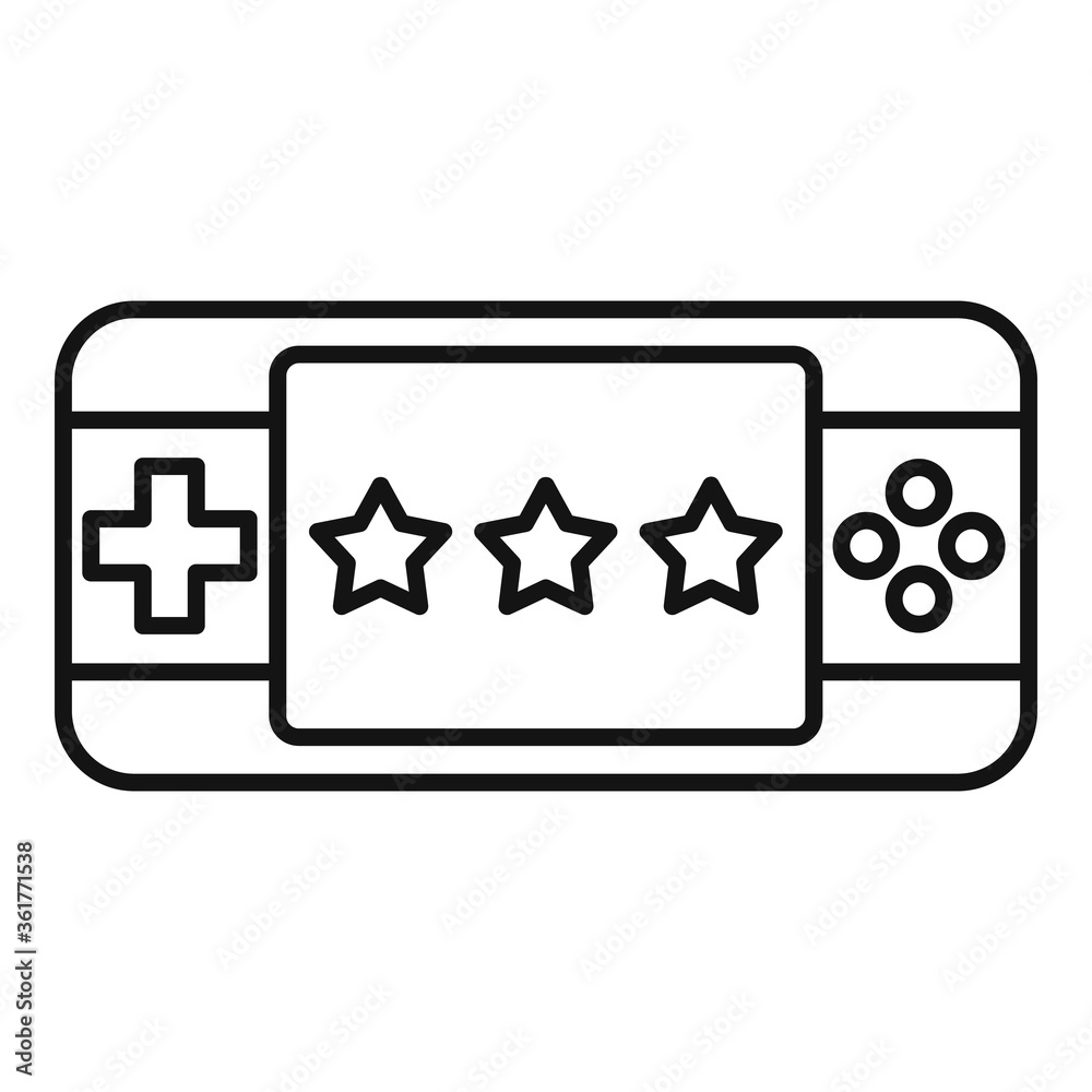 Poster portable game device icon. outline portable game device vector icon for web design isolated on white