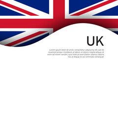 Great Britain flag on a white background. UK flag pattern in cut paper style. National poster of the united kingdom. Great britain state patriotic cover, banner. Vector design