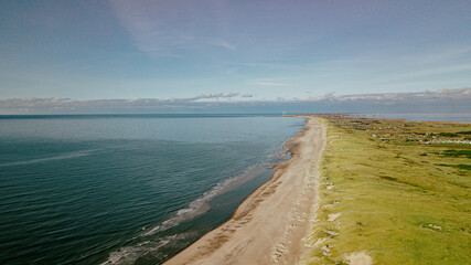 Nordsee und Ringkøbing in Dänemark - Luftbild mit Drohne