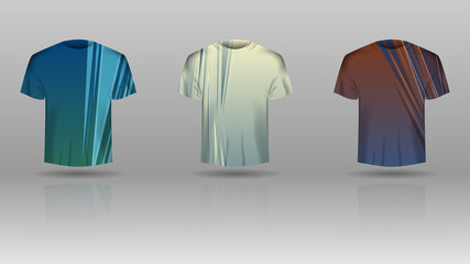 Set of men t-shirt with colorized vector template